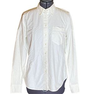 Joe Fresh Button Down Cotton Long Sleeve White Career Blouse Size Large